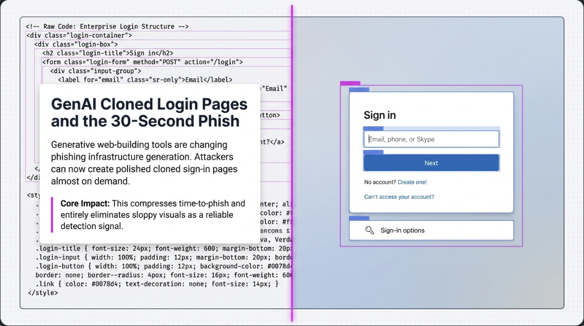 GenAI Cloned Login Pages and the 30-Second Phish