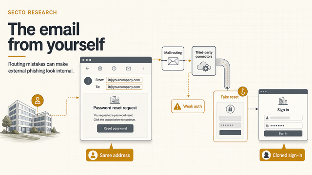 The Email From Yourself: When Routing Mistakes Make Phishing Look Internal