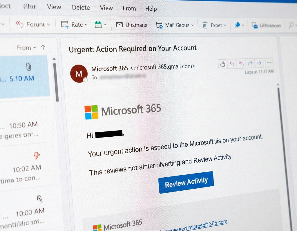 Example of phishing email bypassing email gateway